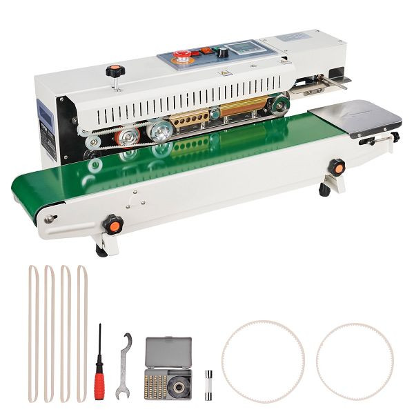 VEVOR 600W Kontinuierlich Versiegelungsmaschine Siegelmaschine Sealer Horizontal, WSLXFKJTBPQBCF313V2