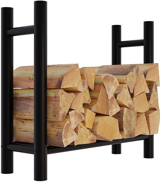CLP Kaminholzständer Medya rund 30x80x80 cm, schwarz, 320999