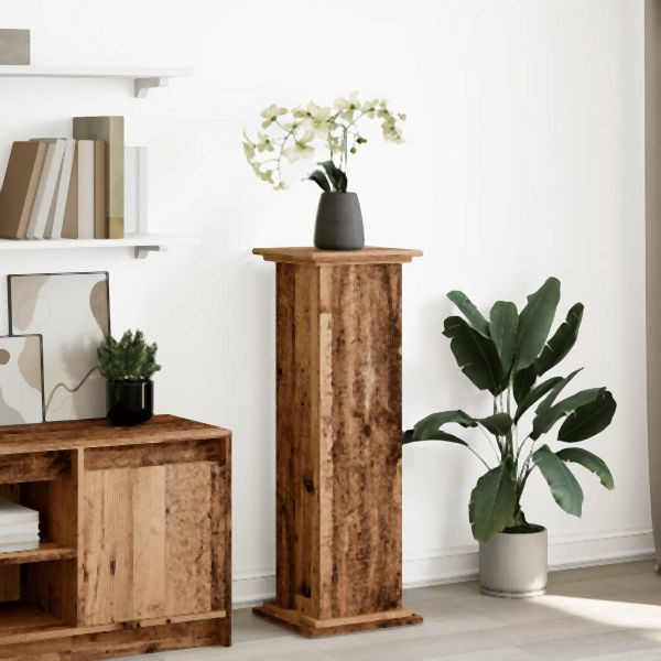 vidaXL Postament mit Stauraum Altholz-Optik 31x30x90 cm Holzwerkstoff, 854614