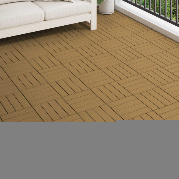 vidaXL Terrassenfliese 3D-Design 11-teilig Teak 30 x 30 cm WPC, 42046682