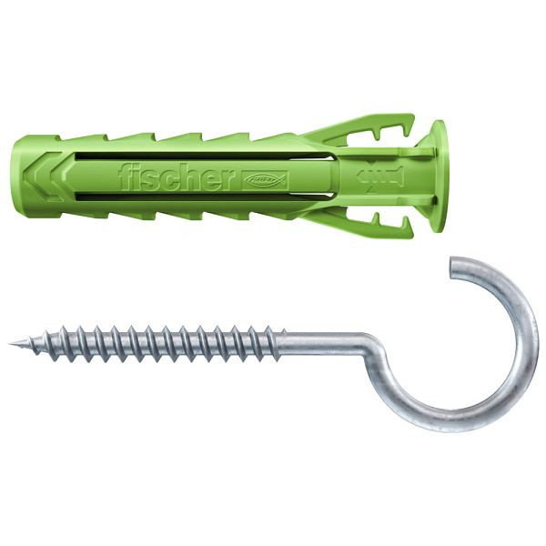 Fischer Spreizdübel SX Plus Green 6 x 30 RH mit Rundhaken, VE: 5 Stück, 567870