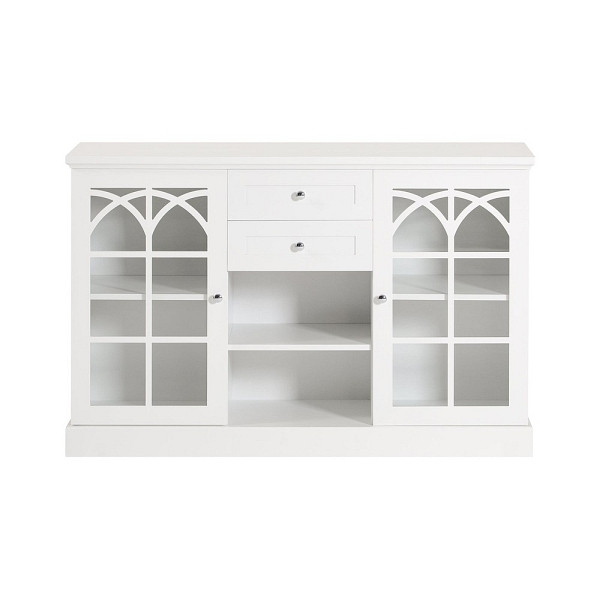 SoBuy Sideboard mit 2 Schubladen Weiß 120x39x78 cm, Modern, FSB79-W