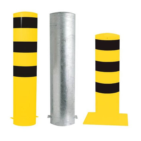Stein HGS Stahlrohrpoller/Rammschutzpoller -Bollard-, 1500mm/zum Einbetonieren, ohne Farbe, 2 Ösen, mit aufgeschweißter Stahlkappe, Wandstärke: 5 mm, 14694-201