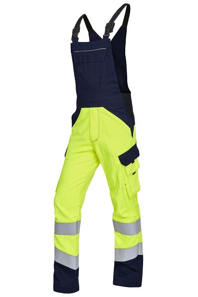 ROFA Latzhose teils 2-lagig 2386, Größe 114, Farbe 354-leuchtgelb-marine, 4552386-354-114