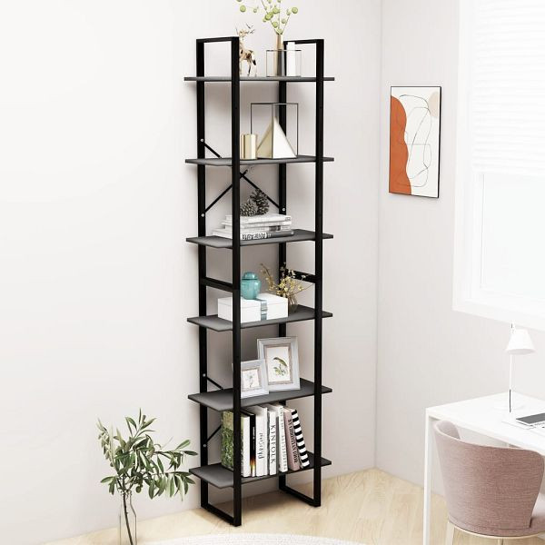 vidaXL Lagerregal Grau 60x30x210 cm Holzwerkstoff, 806519