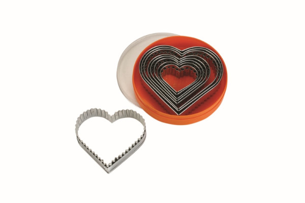 Schneider Ausstechersatz Herz, gezackt 9-teilig, Edelstahl, Materialstärke: 0,4, 0,5 mm, 199511