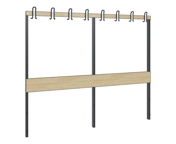 C+P Garderobenteil 1-seitig, Feuchtraum, H1650xB1960xT80 mm, Schwarzgrau/HPL Eiche, 8062-711 S10011