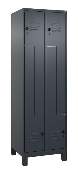 C+P Z-Spind Classic PLUS, C Z-Spind, Classic PLUS, Füße, 4 Abteile, 1950x600x500mm, 7016/7016, Drehriegel, 080013-204 S10012