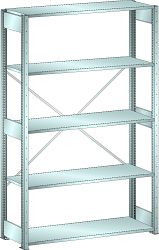 LISTA Grundregal L1006 (BxTxH) 1300x500x2200mm 160kg, 2 Regalstützenpaare inklusive 6 Tiefenstreben, Verzinkt, 50.220.222