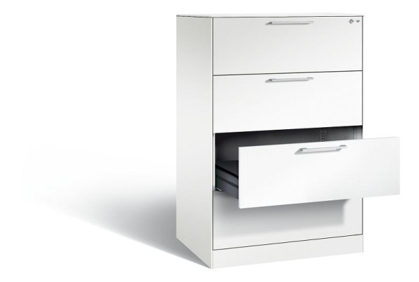 C+P Karteischrank Asisto, H1310xB800xT600mm, Farbe: Verkehrsweiß, Bügelgriff, 146223-422 S10110