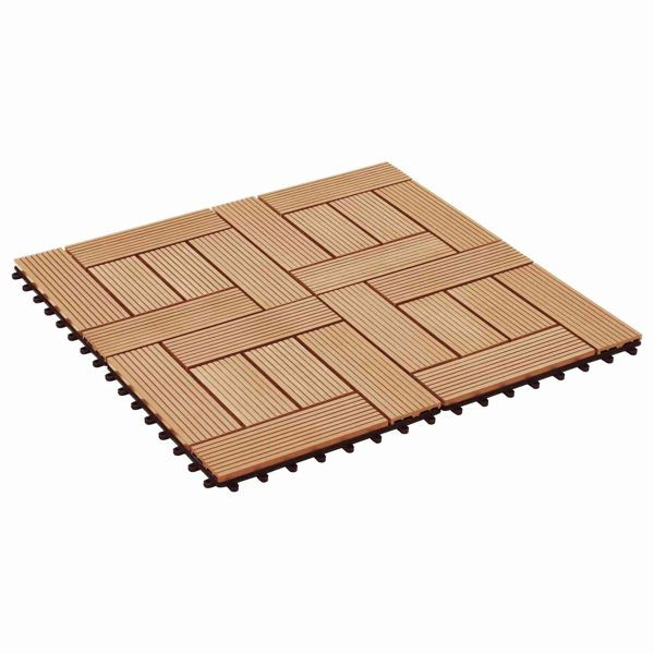 vidaXL Terrassenfliese 22-teilig Teak 30 x 30 cm WPC, 3444835