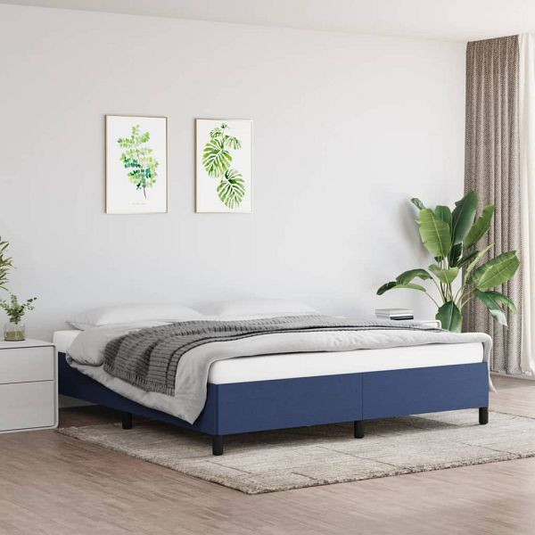 vidaXL Bettgestell Blau 160x200 cm Stoff, Top-Qualität, 347080