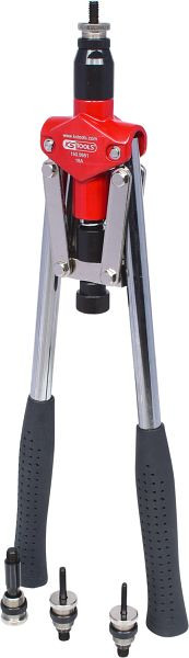 KS Tools Langarm-Handnietzangen-Satz für Gewindehülsen, 10-teilig, 150.9660