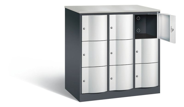 C+P XL-Schließfachschrank Resisto, H1255xB1148xT640mm, Farbe: Schwarzgrau / Lichtgrau, 8573-373 S10134