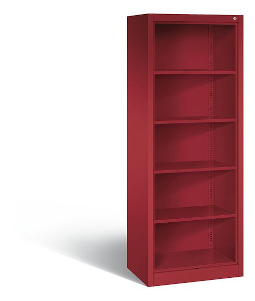C+P Stahlregal mit Rückwand Acurado, H1950xB700xT500mm, Farbe: Rubinrot, 5 OH, 9137-000 S10022