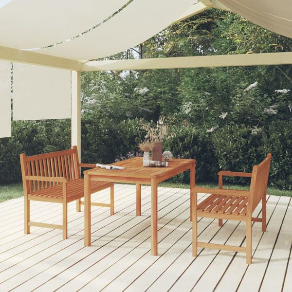 vidaXL 3-teilig Garten-Essgruppe Massivholz Teak, 3157150