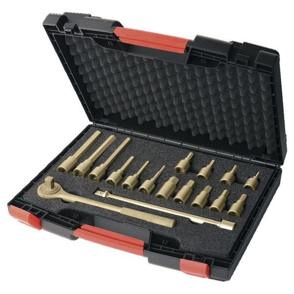 Dönges Schraubendreher-Einsätze-Satz funkenfrei, Innensechskant, 1/2", 15-teilig, 192251