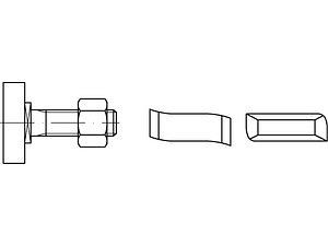 ART 88938 Halfenschrauben mit Mutter Typ 38/17 4.6 M 10 x 20 galvanisch verzinkt VE=S (100 Stück)