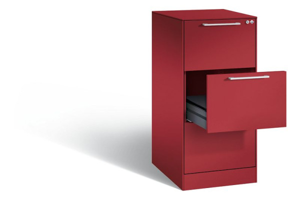 C+P Karteischrank Asisto, H1010xB440xT600mm, Farbe: Rubinrot, Bügelgriff, 146245-321 S10017