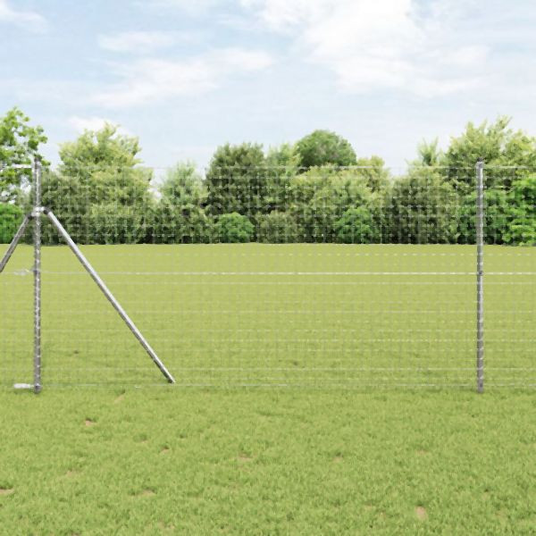 vidaXL Zaunpfosten Set 26-er Set Silber Stahl, 42004227