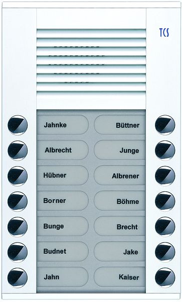 TCS Audio Außenstation Serie PES 14 Klingeltasten (rechts-/ linksbündig), AP weiß, PES14-WS/04