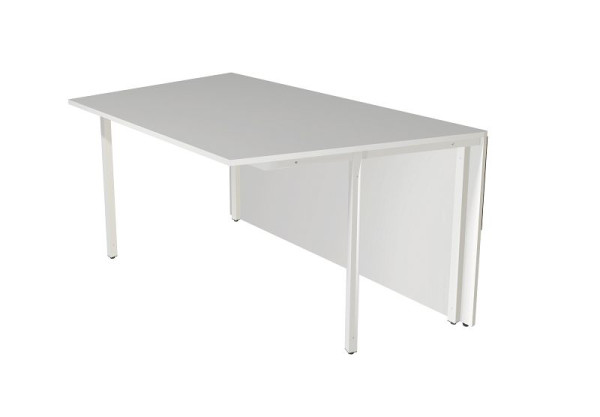 Kerkmann Tisch Atlantis 3, 1-seitig schräg, B 1350 x T 820 x H 750 mm, weiß/Nussbaum, (Montage), 22329554-1