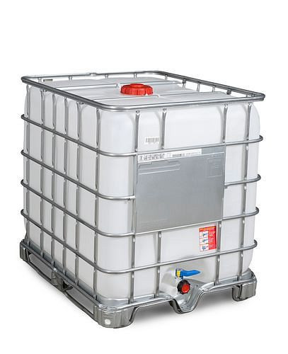 DENIOS Recobulk IBC Gefahrgut-Container, Stahlkufen, 1000 l, Öffnung NW150, Auslauf NW50, 266199