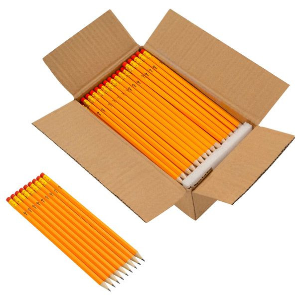 vidaXL HB Bleistifte 1000 Stück Ø 0,7 x 18,5 cm Gelb, 42042092