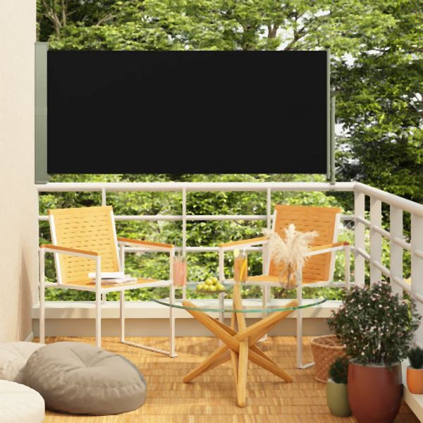 vidaXL Seitenmarkise Ausziehbar 140x300 cm Schwarz, 317832