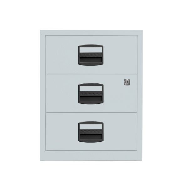 Bisley Home Rollcontainer PFA, 3 Universalschubladen, 145 lichtgrau antibakteriell, PFAM3S145