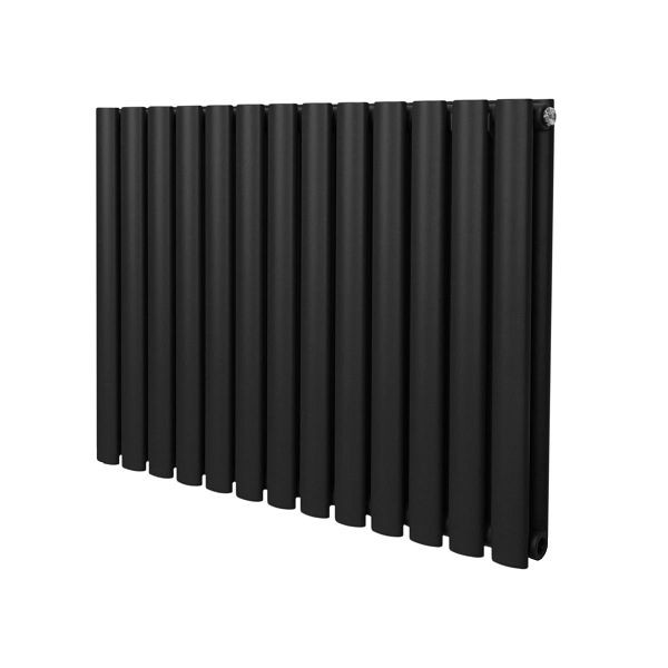 Monster Oval Röhrenheizkörper, 600mm x 780mm, Schwarz, 213012