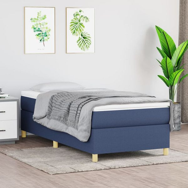 vidaXL Bettgestell Blau 80x200 cm Stoff, Material: Stoff (100% Polyester), Sperrholz, Holzwerkstoff, 3120919