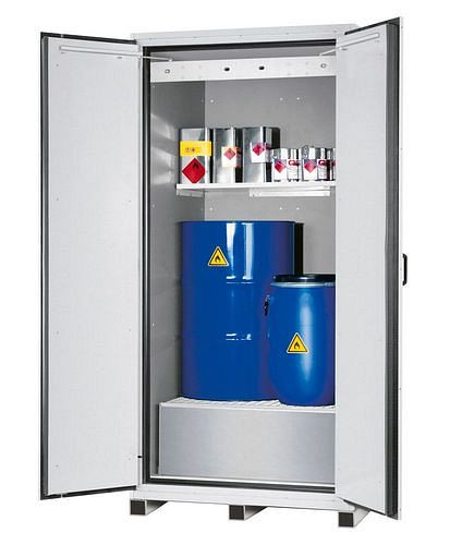 asecos Feuerbeständiger Fass-Schrank, 1 Einlegeboden, B 1105 mm, T 1018 mm, 307756