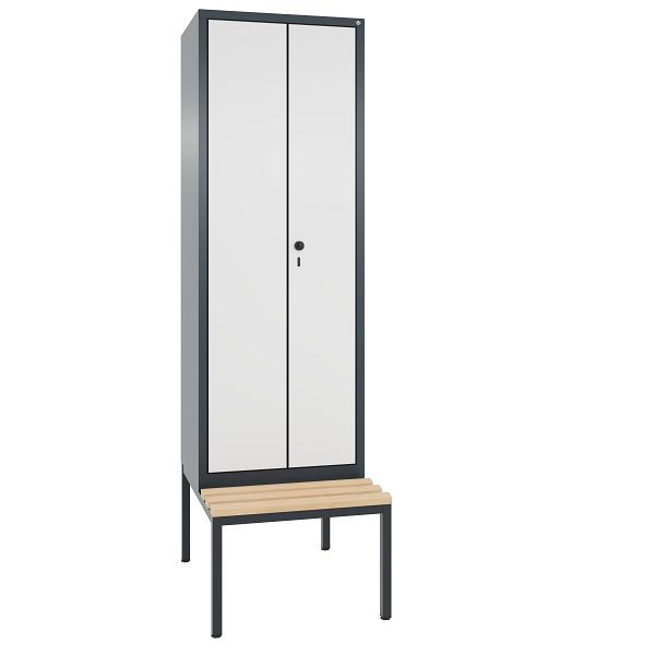 C+P Spind Evolo, 2 Abteile, H2090xB610xT815 mm, Anthrazit/MDF Weiß, 48052-20 S10563