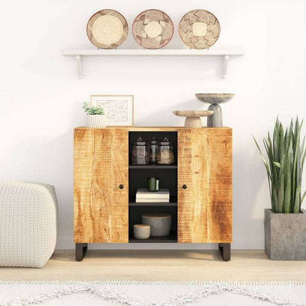 vidaXL Sideboard mit 2 Türen 90x33x75 cm Massivholz Mango, 352925