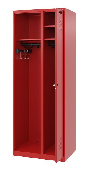 C+P Feuerwehrspind Evolo, Modell KOMBI, 2 Abteile, H1850xB700xT500 mm, Feuerrot, 0494015-15 S10002