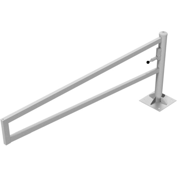 Stein HGS Wegesperre 360° drehbar, 2500 mm / ohne Farbe, vorgerüstet für Vorhangschloss, zum Aufdübeln mit Bodenplatte (360x360mm), 4013.25vp