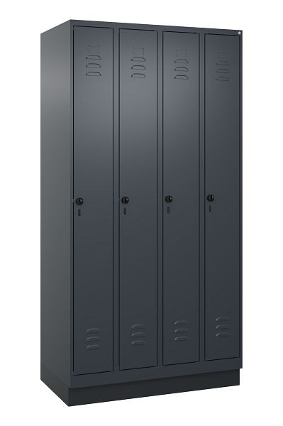 C+P Umkleidespind Classic PLUS, Sockel, 4 Abteile, 1950x1000x500mm, 7016/7016, Drehriegel, 080020-49 S10012