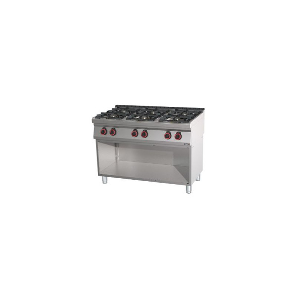 Casselin Gasherd mit 6 Kochstellen und Unterbau HP 120 - Linie 700, C7FOG6FHP120S