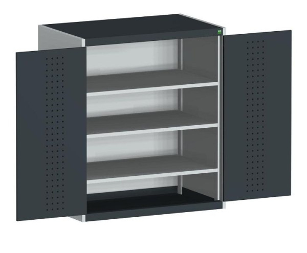 bott cubio Flügeltürschrank bestückt mit 3 Fachböden BxTxH: 1050 x 650 x 1200 mm, RAL 7035/7016, 40021245.19V