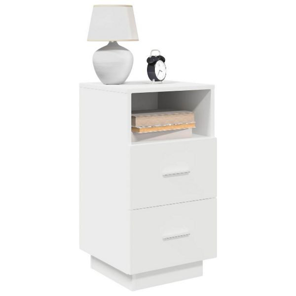 vidaXL Nachttisch mit 2 Schubladen Weiß 36x36x68 cm, 858578