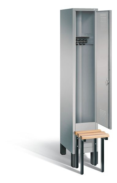 C+P Garderobenschrank Evolo, H1850xB320xT815mm, Farbe: Weißaluminium, 48030-10 S10086