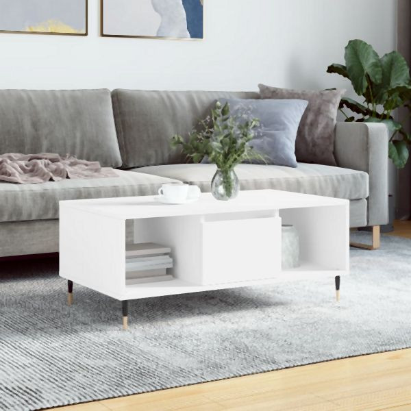 vidaXL Couchtisch Weiß 90x50x36,5 cm Holzwerkstoff, 830580