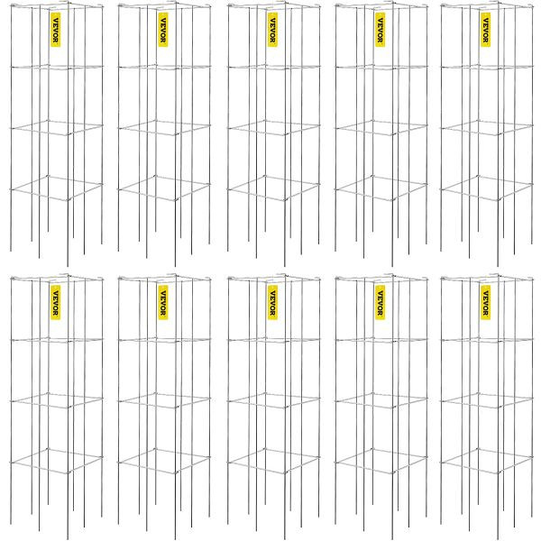 VEVOR Tomatenkäfige Pflanzenstützkäfige 10 Packungen quadratischer Stahl 1,1 m, FXKZDFQZZ1246AU8WV0