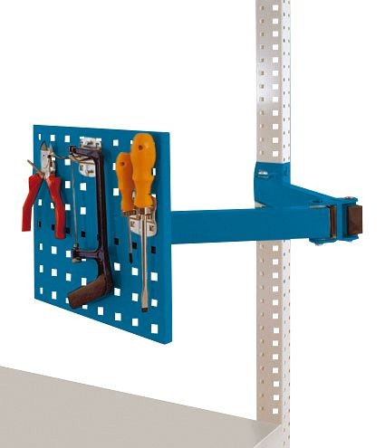 Manuflex Werkzeugträgerplatte für UNIVERSAL und PROFI, BxH 305 x 305 mm, mit Doppelgelenk-Schwenkausleger, Brillantblau, ZB3567.5007