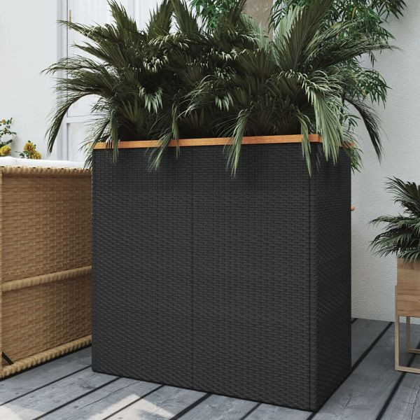 vidaXL Pflanzkübel Schwarz 80x40x80 cm Poly Rattan, 319417