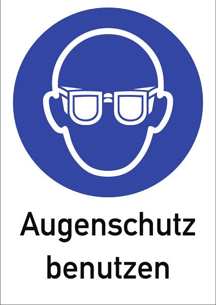 Moedel Augenschutz benutzen, Kombischild, ISO 7010, Folie, 210x297 mm, 52700