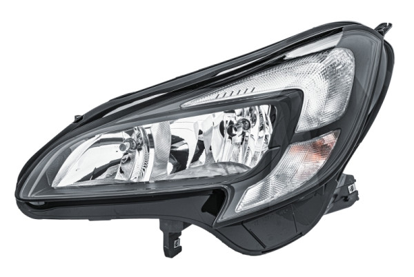 HELLA Halogen/FF-Hauptscheinwerfer, für u.a. Opel Corsa E (X15), für Rechtsverkehr, links, 1EF 011 830-011