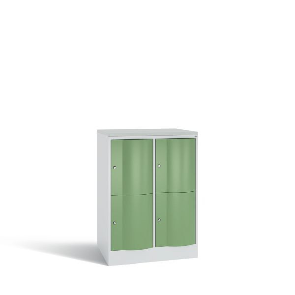 C+P XL-Schließfachschrank, 4 Fächer,H1077B772T640mm,Grau/Resedagrün/DBSHellgrau, 8472-273 S10083