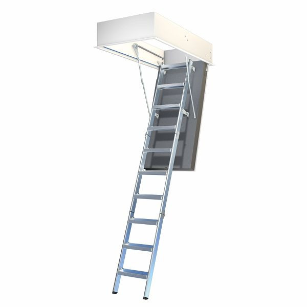Wellhöfer Bodentreppe AluDrei mit WärmeSchutz WS4D, Deckenöffnung 130 x 70 cm, lichte Raumhöhe 246 - 257 cm, 285000156